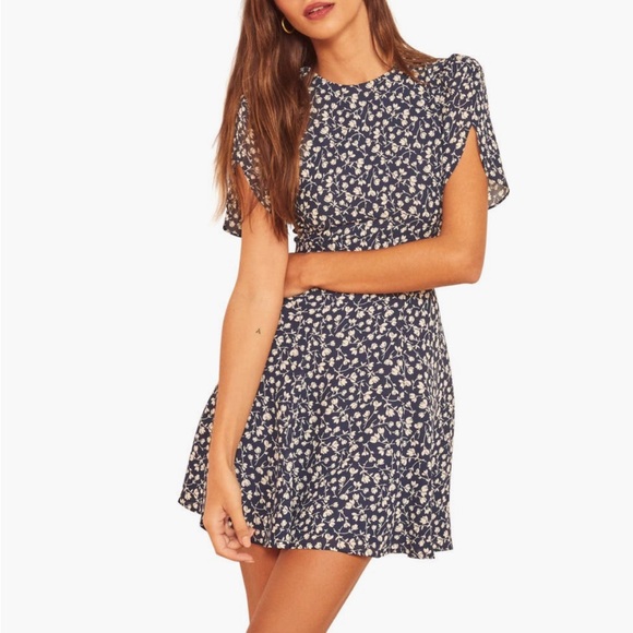 NWT Reformation Violette mini-dress in Elyse sz 12 - Picture 2 of 10